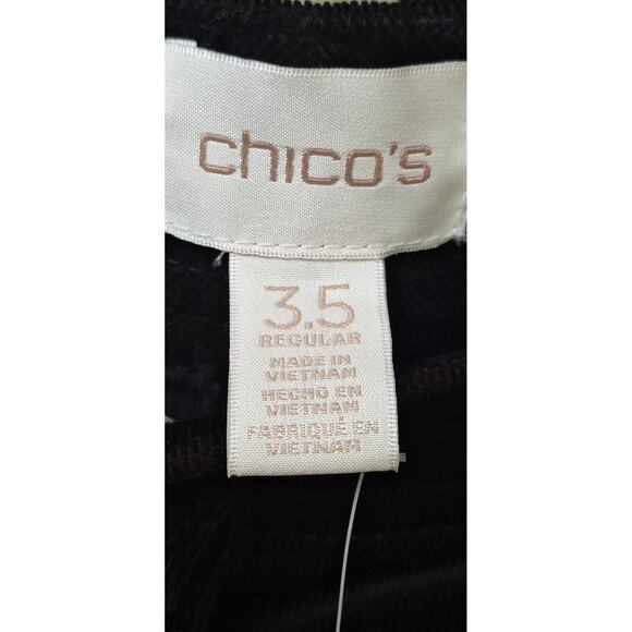chico's Corduroy Slim Leg Black Casual Pants Size 3.5 = XL Size 18 Cotton $89 - Picture 8 of 9